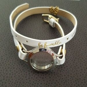 Origami Owl wrap bracelet with locket